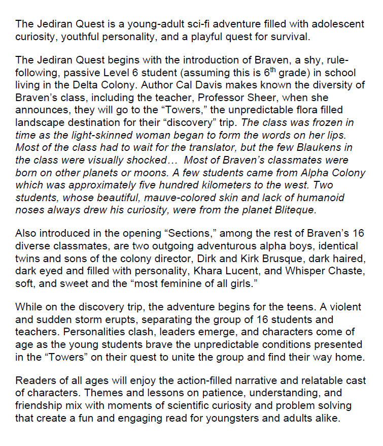 Jediran Quest Summary